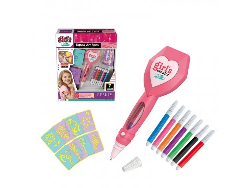 Set creativ tatuaje AliBibi cu creion electronic inclus