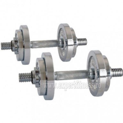 Set cromat gantere inSPORTline 2 x 10 kg