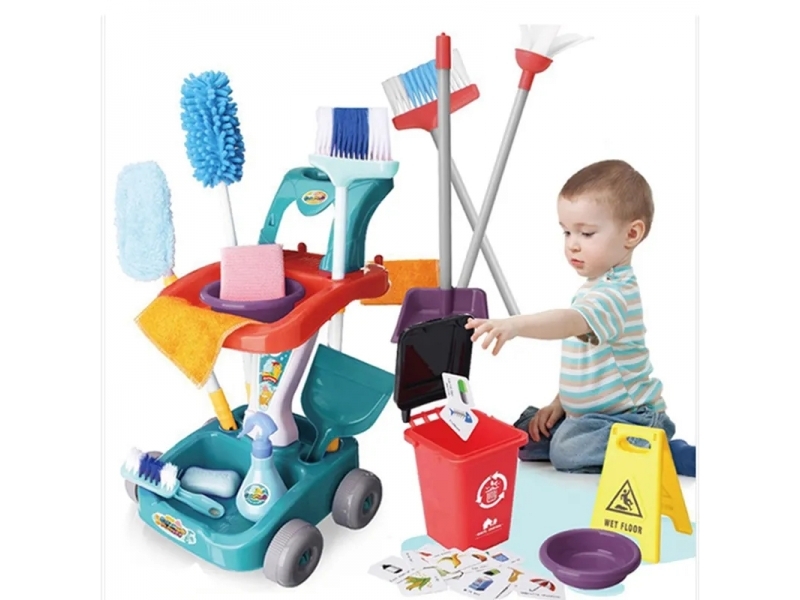 Set de curatenie AliBibi, cu matura, faras, carucior