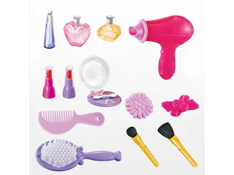 Set de infrumusetare 2 in 1 masuta si carucior de cumparaturi AliBIbi, cu accesorii incluse