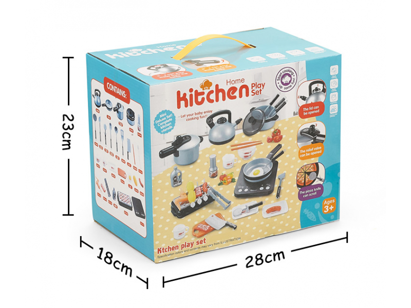 Set de joaca ustensile de bucatarie si vase de gatit AliBibi