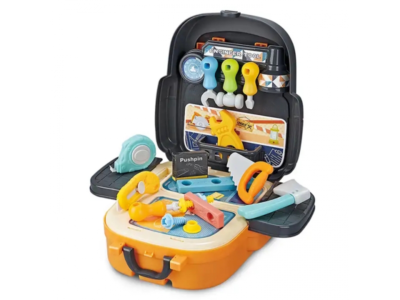 Set de scule 4 in 1 AliBibi, rucsac, troler, banc de lucru, masa de lucru