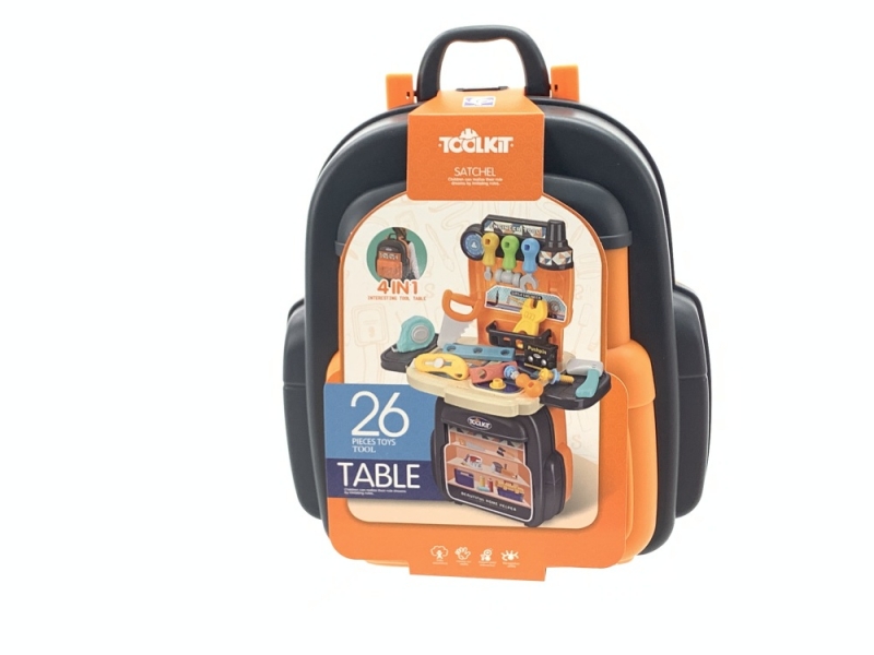 Set de scule 4 in 1 AliBibi, rucsac, troler, banc de lucru, masa de lucru