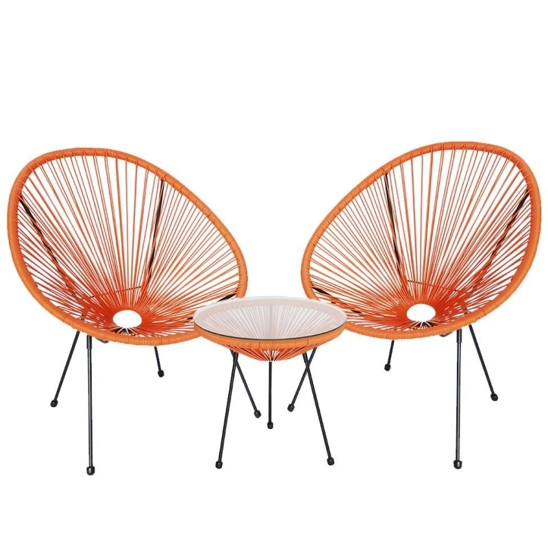 Set masa si scaune tip ou DeHome Jardin A13, 2 fotolii, masa, design modern