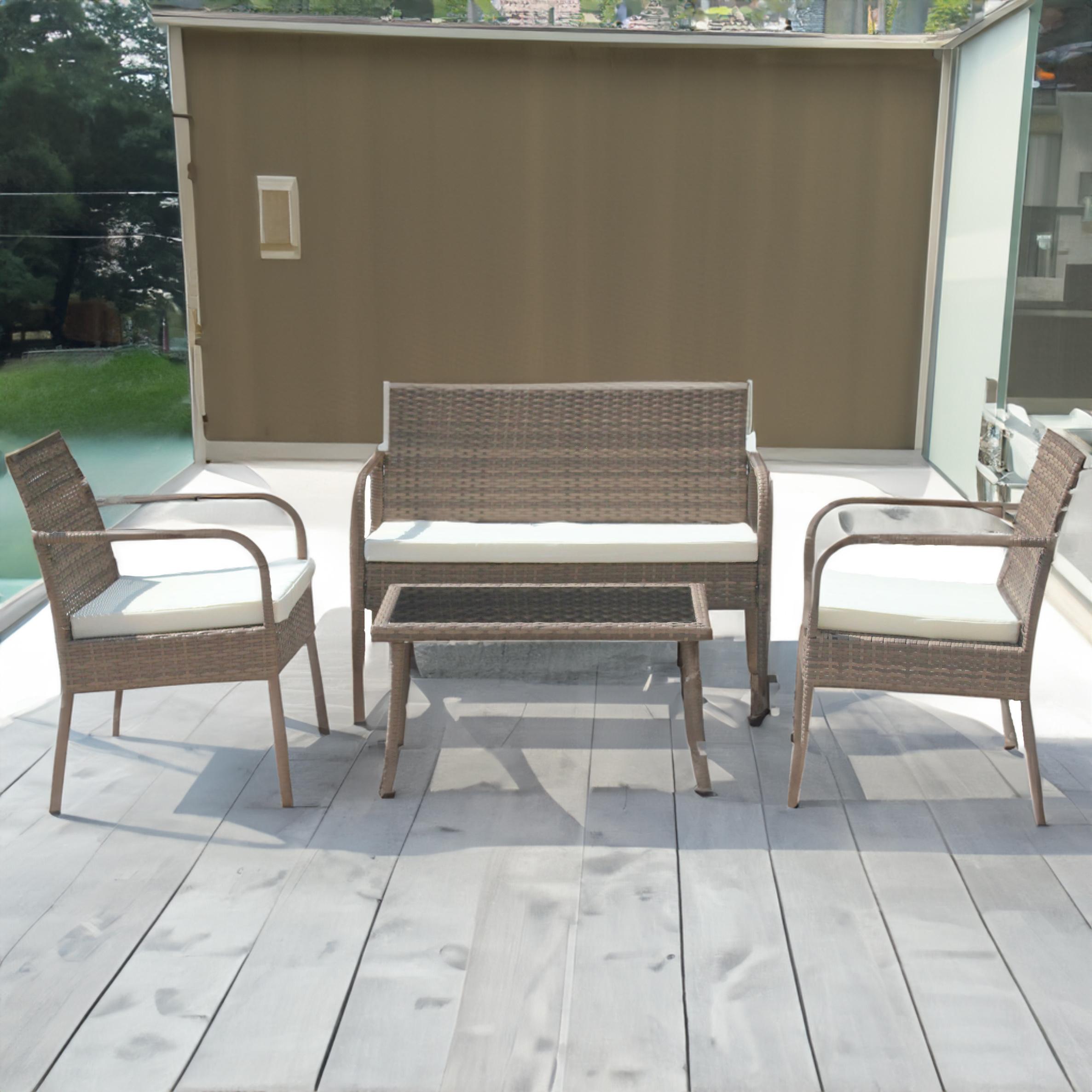 Set mobilier de gradina DeHome MG210, canapea, scaune si masuta incluse