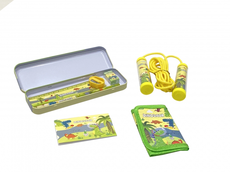 Set rechizite si coarda de sarit Dinozaur AliBibi