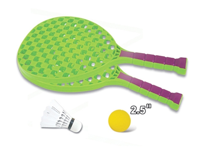 Set sport multifunctional 5 in 1 Alibibi ce contine cos minge baschet, rachete badminton, fileu