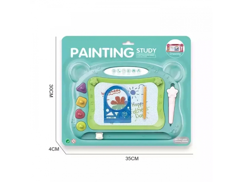 Tabla magnetica AliBibi cu stampile si instrument pentru forme geometrice