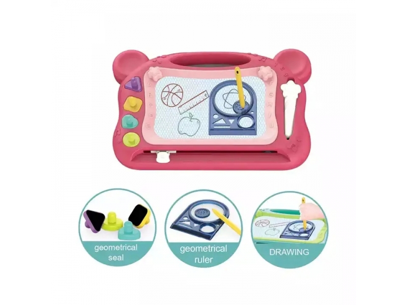 Tabla magnetica AliBibi cu stampile si instrument pentru forme geometrice