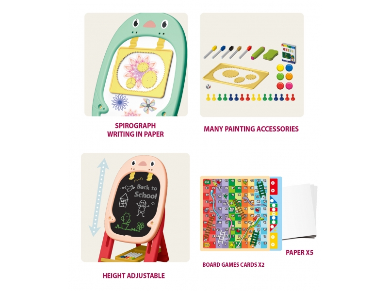 Tabla magnetica de scris si desenat cu suport si doua fete Alibibi