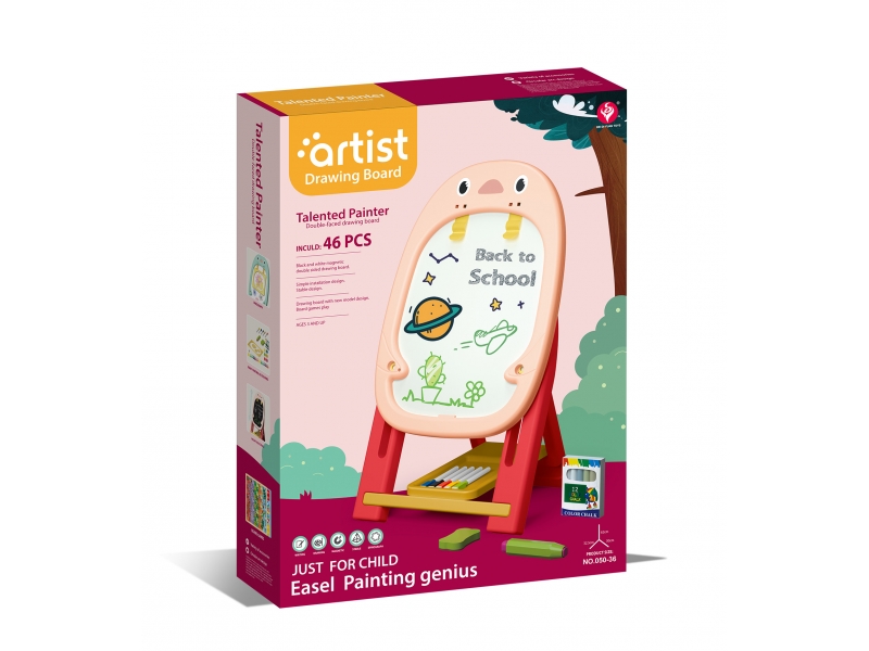 Tabla magnetica de scris si desenat cu suport si doua fete Alibibi