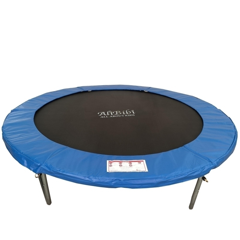 Trambulina AliBibi Fun 508, albastra, diametru 244 cm ( 8 FT ), plasa de siguranta, scara inclusa, plasa rezistenta UV, structura metal