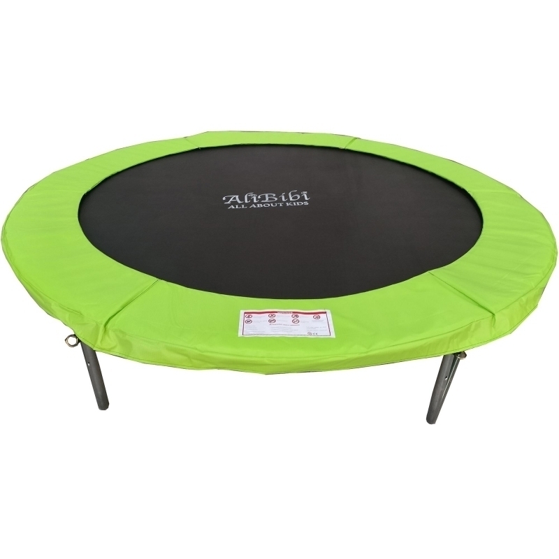 Trambulina AliBibi Fun 610, verde, diametru 305 cm ( 10 FT ), plasa de siguranta, scara inclusa, plasa rezistenta UV, structura metal