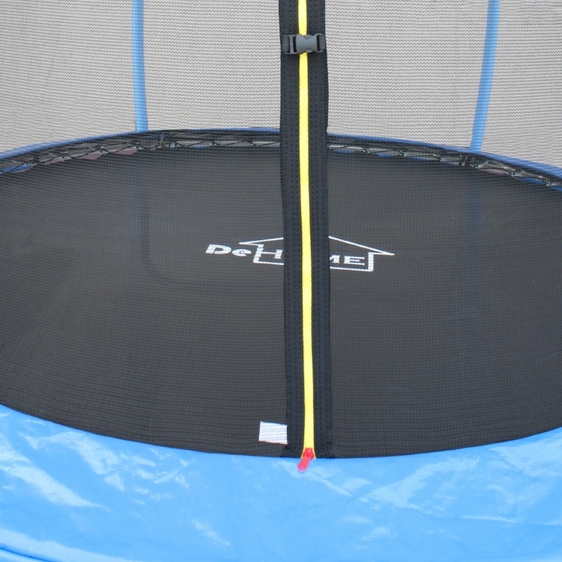 Trambulina DeHome Jumper 3008, diametru 244 cm ( 8 FT ), plasa de siguranta, scara inclusa, stalpi curbati tip pampkin, plasa rezistenta UV, structura metal