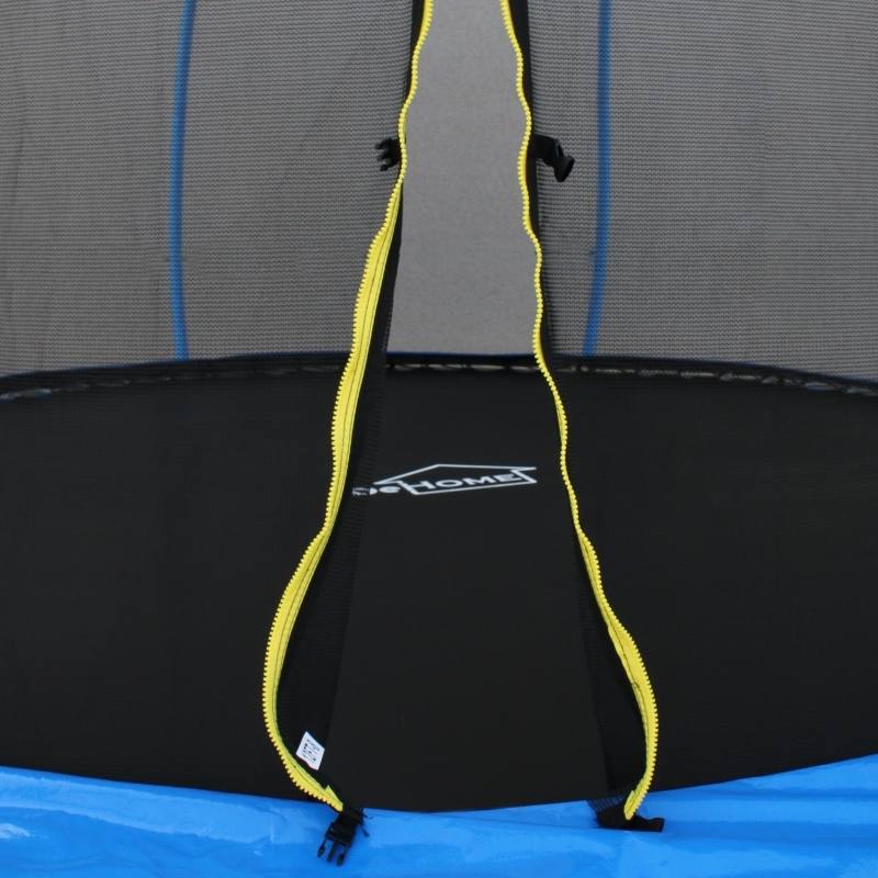 Trambulina DeHome Jumper 3008, diametru 244 cm ( 8 FT ), plasa de siguranta, scara inclusa, stalpi curbati tip pampkin, plasa rezistenta UV, structura metal