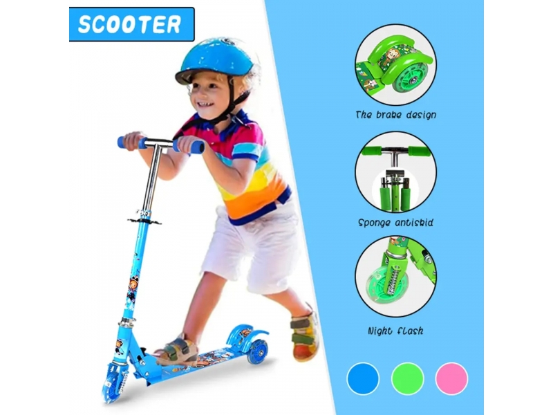 Trotineta AliBibi pliabila, cu roti luminoase