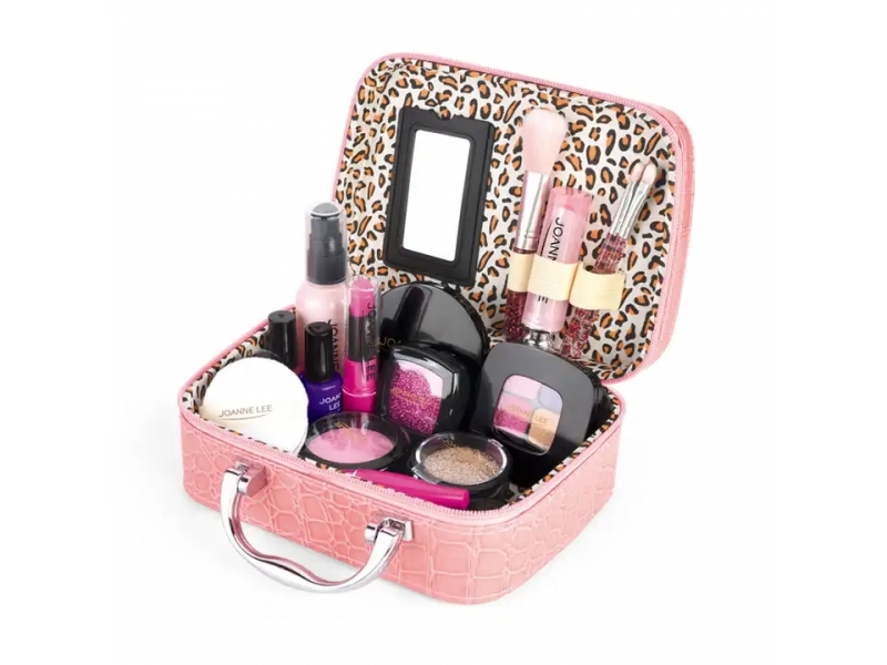 Trusa de machiaj gentuta roz AliBibi