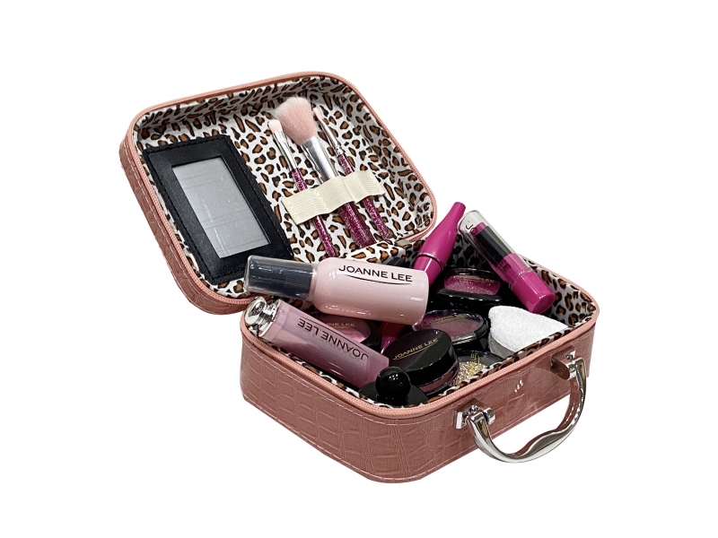 Trusa de machiaj gentuta roz AliBibi