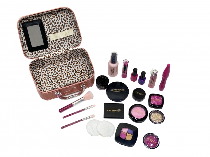 Trusa de machiaj gentuta roz AliBibi