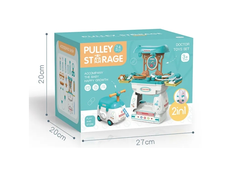 Trusa doctor 2 in 1 AliBibi, tip masa de lucru si masinuta