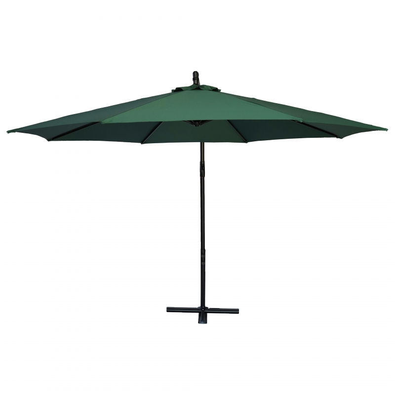 Umbrela tip banana DeHome Jardin U300 Verde, dimensiune 3 m, picior sustinere cu baza in X