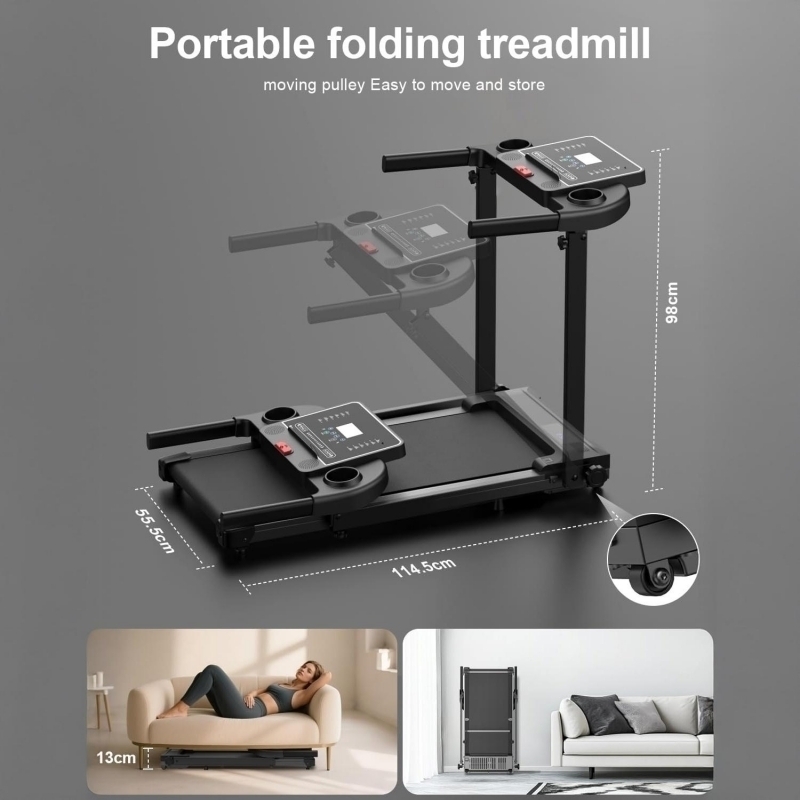 Banda de alergare electrica FitTronic K1100, motor de 2.5 CP, greutate suportata 110 kg, 4 moduri de alergare pana la 12 km/h, muzica prin Bluetooth, control cu smartphone prin aplicatii: Fitshow, Kinomap, Zwift