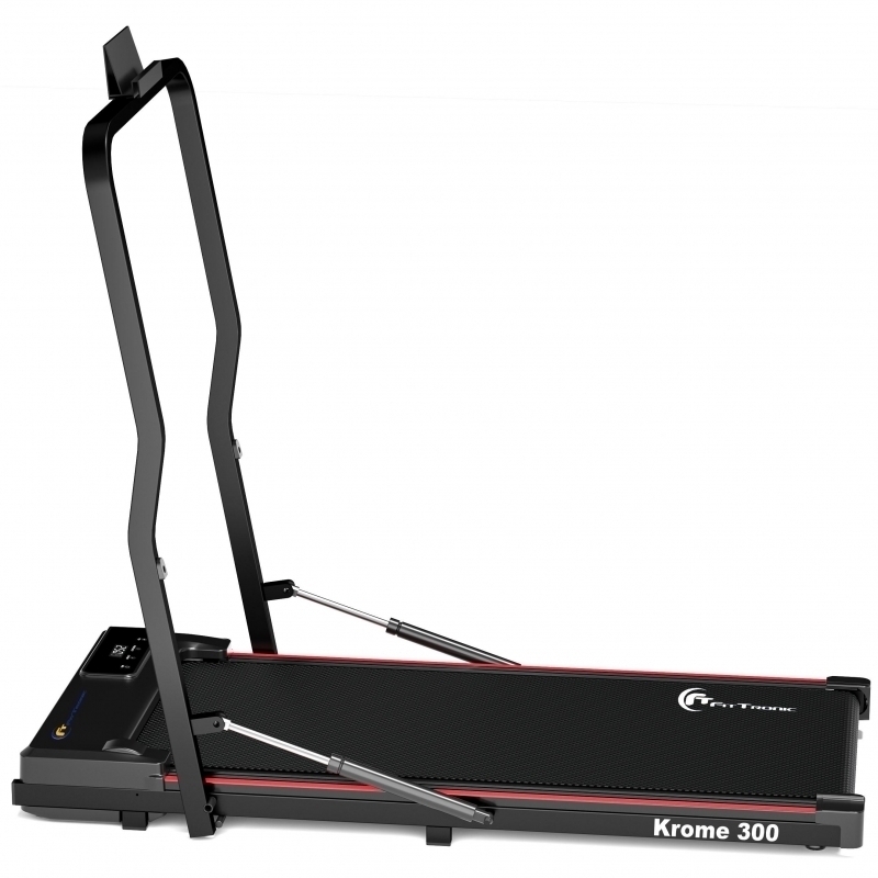 Banda de alergare FitTronic Krome 300, motor 1.5 CP, viteza maxima 8 km/h, greutate suportata 100 kg, 12 programe de antrenament
