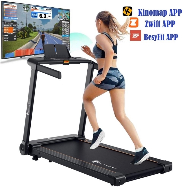 Banda de alergare FitTronic Delta 3500 PRO, motor 2 CP, viteza maxima 16 km/h, inclinatie electrica 25%, greutate suportata 120 kg, suprafata alergare 120 x 45 cm, Aplicatii  Kinomap, Zwift, Besyfit