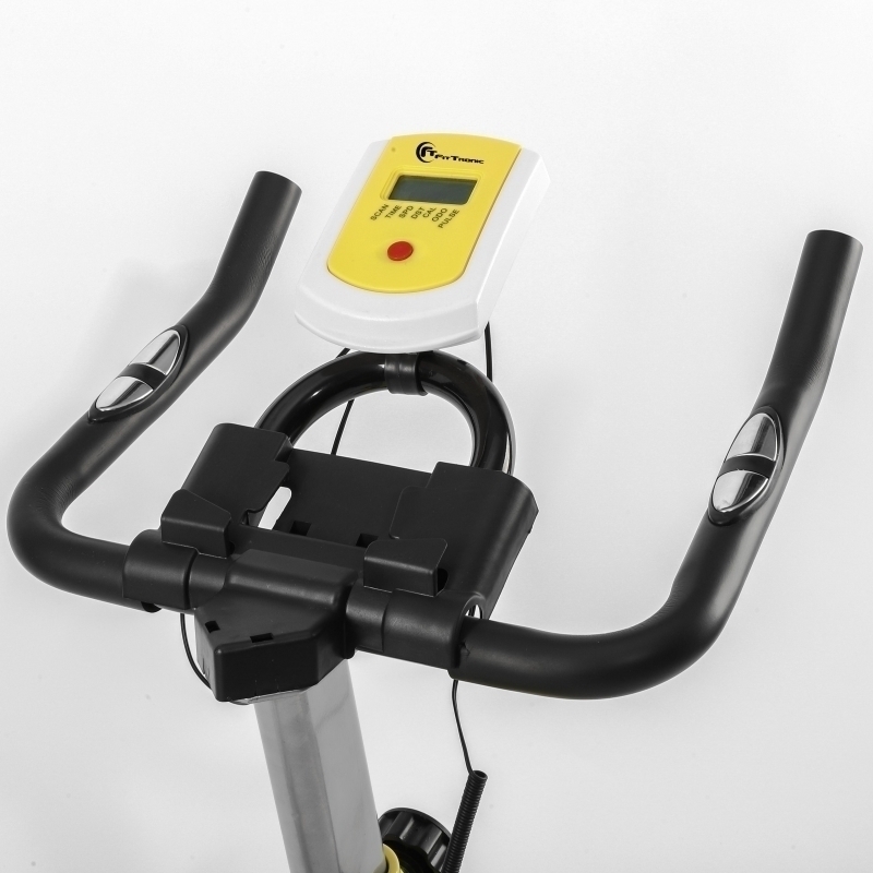 Bicicleta indoor cycling FitTronic SB5000, Fitshow app, afisaj inclus, volanta 10 kg