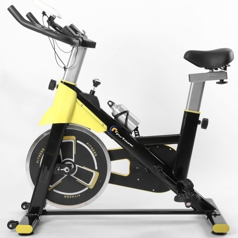 Bicicleta indoor cycling FitTronic SB5000, Fitshow app, afisaj inclus, volanta 10 kg