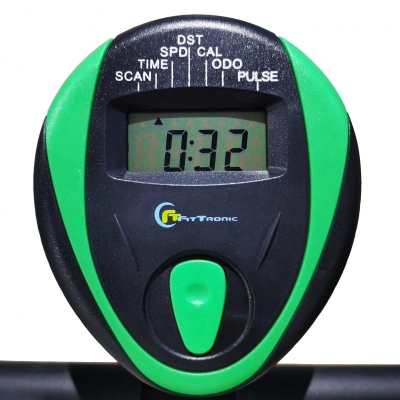 Bicicleta magnetica FitTronic® Trainer 200, design robust, greutate suportata 100 kg, volanta 5 kg, afisaj electronic