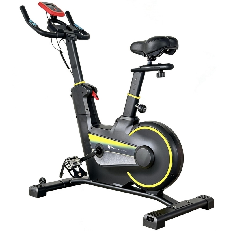 Bicicleta indoor-cycling FitTronic Krome 7, afisaj electronic, volanta 12 kg, design modern si robust