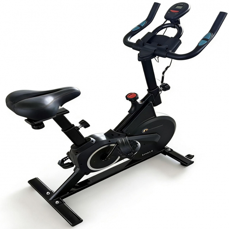Bicicleta indoor-cycling FitTronic Krome 3, afisaj electronic, volanta 8 kg, design modern si robust
