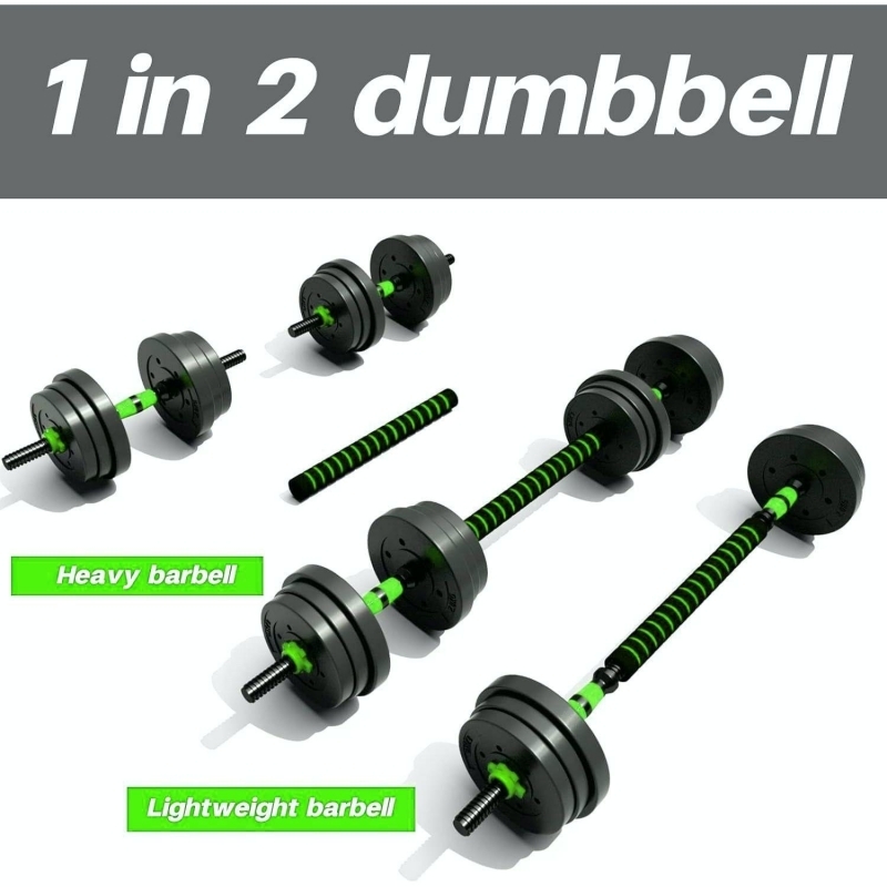 Set gantere reglabile kettlebell FitTronic 7 in 1 de 20 kg GKF20, cu o multitudine de combinatii posibile
