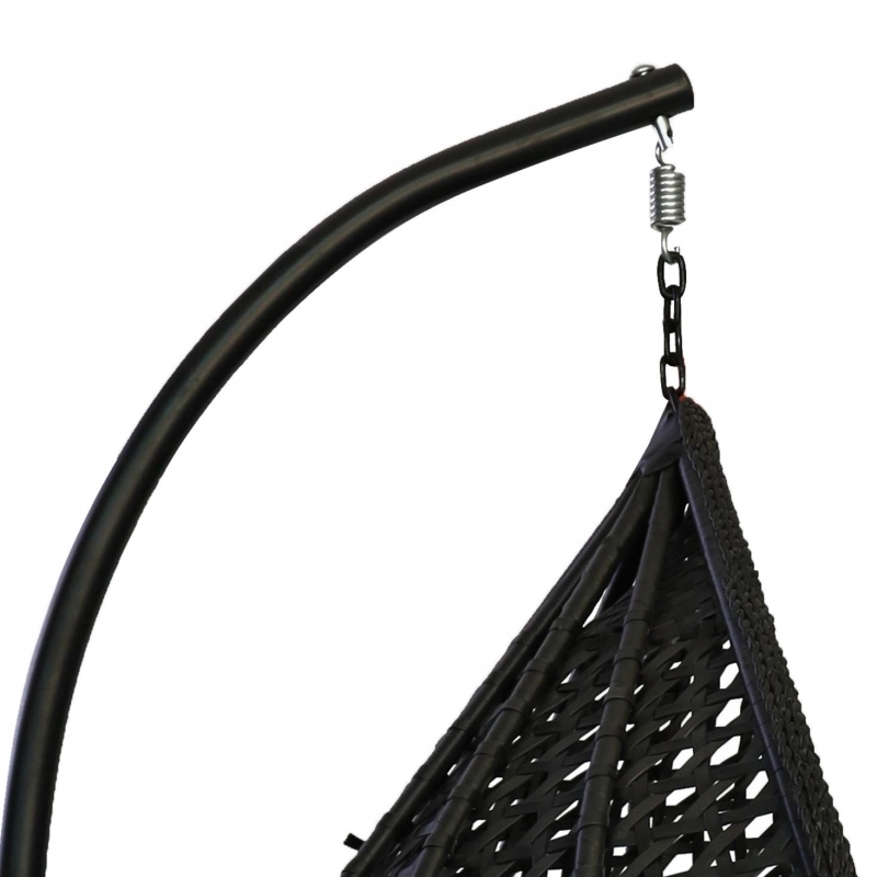 Leagan tip cuib DeHome Joy 200 negru cu suport inclus, perna neagra, greutate suportata 150 kg