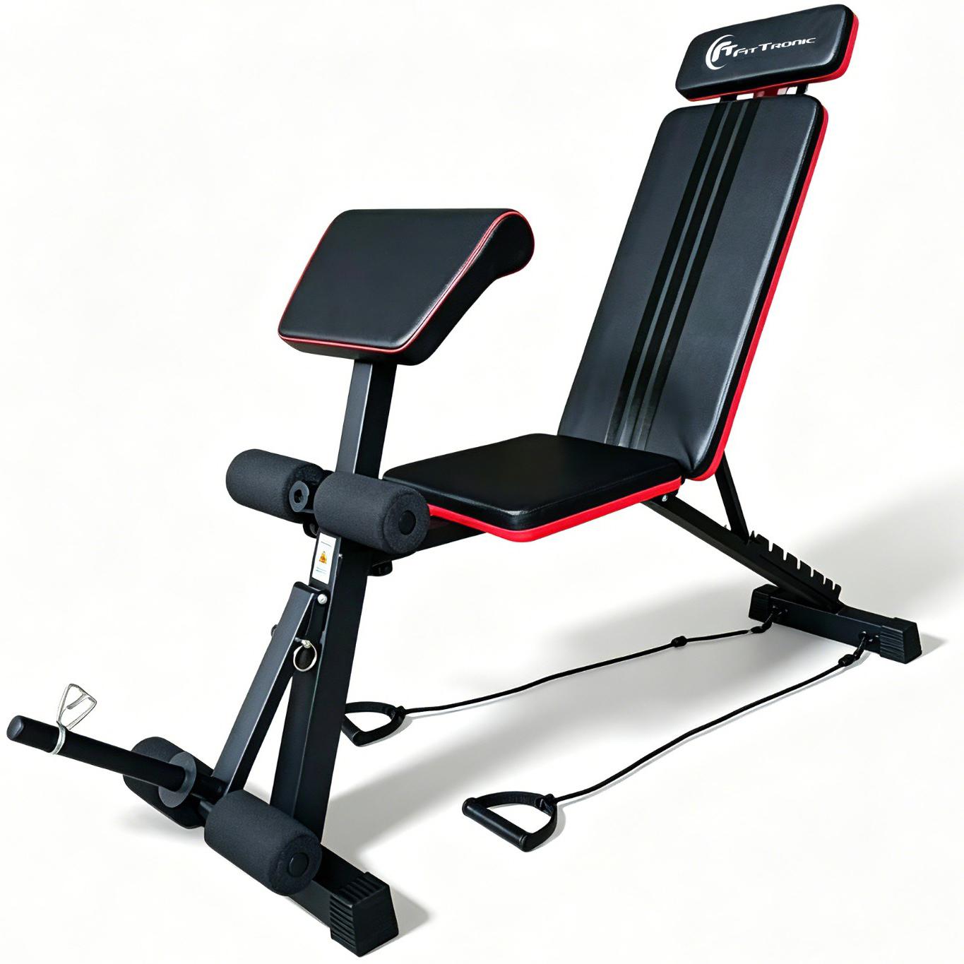Banca de exercitii reglabila FitTronic® B231, spatar reglabil, greutate suportata 120 kg