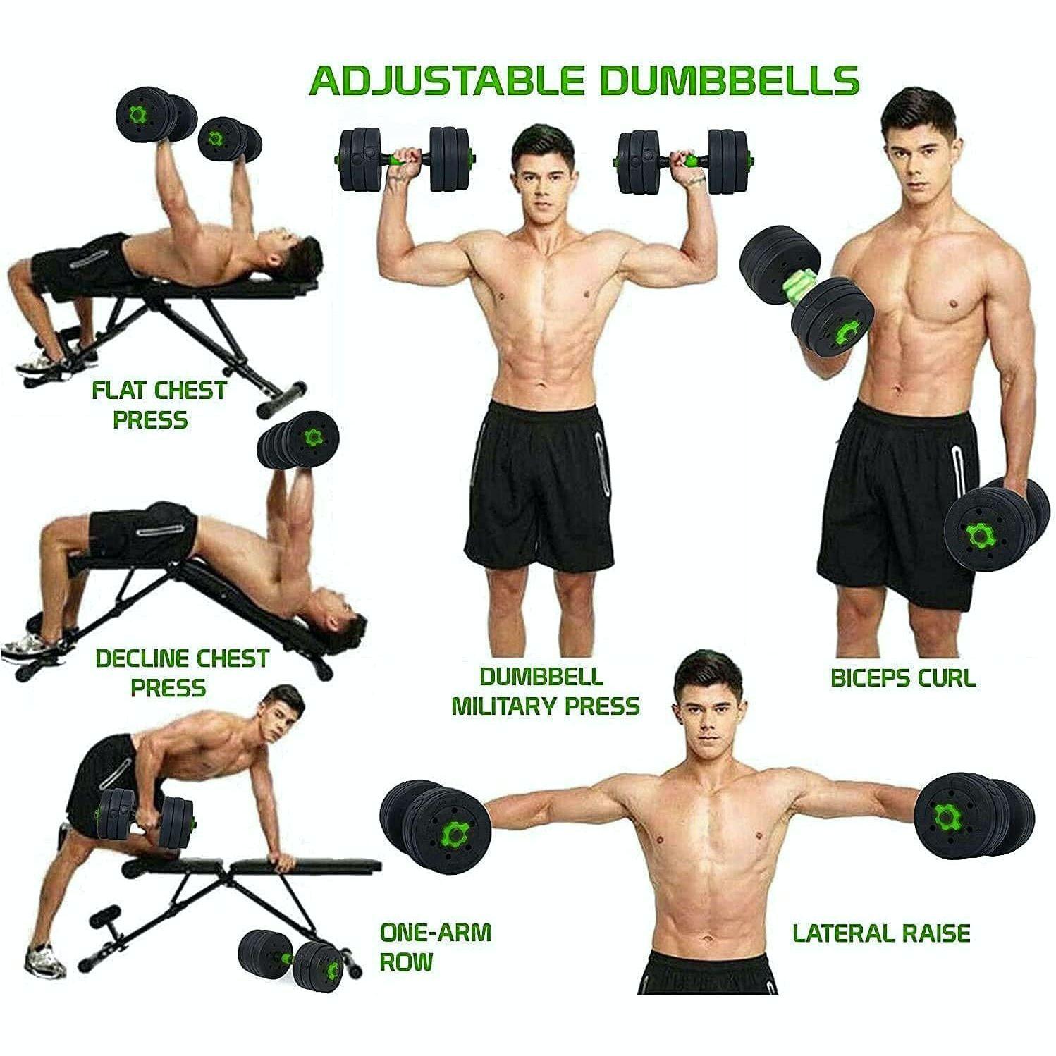 Set gantere reglabile kettlebell FitTronic 7 in 1 de 40 kg GKF40, cu o multitudine de combinatii posibile