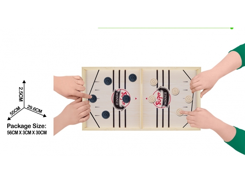 Joc interactiv pentru copii AliBibi Pucket Game Large size, Hokey Slide, Foosball din lemn