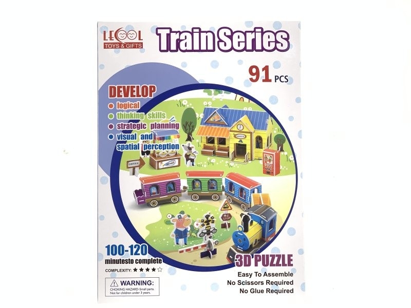 Puzzle 3D Trenulet AliBibi, 91 piese