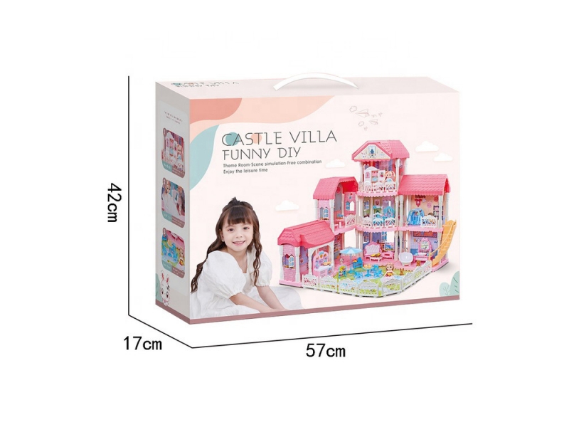 Set castel de papusi pe 4 etaje cu mobilier si multiple accesorii AliBibi