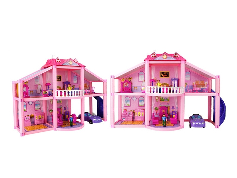 Casa pentru papusi Alibibi cu 2 papusi, 1 casa , mobilier si masina