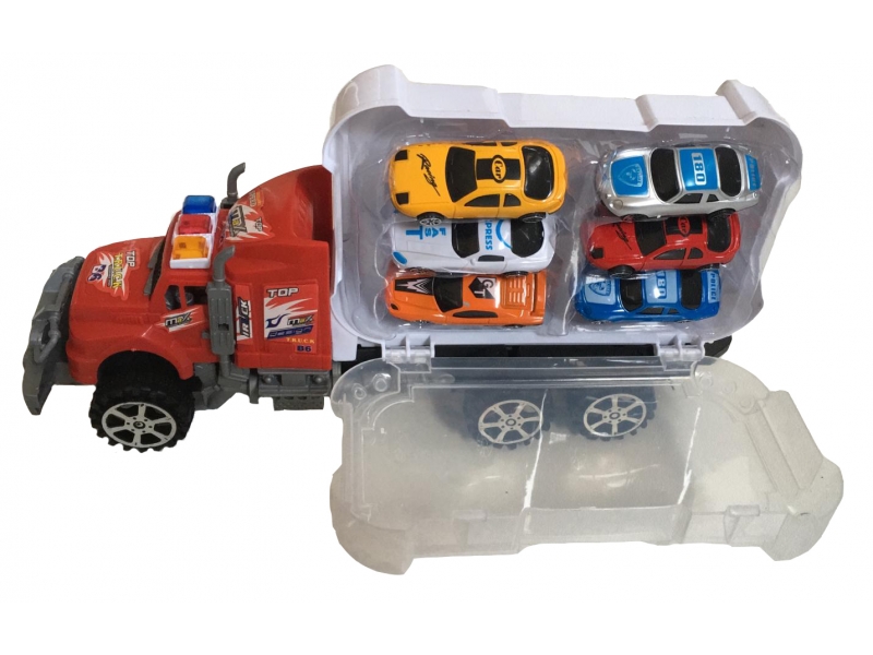 Set camion cu 6 masinute incluse AliBibi