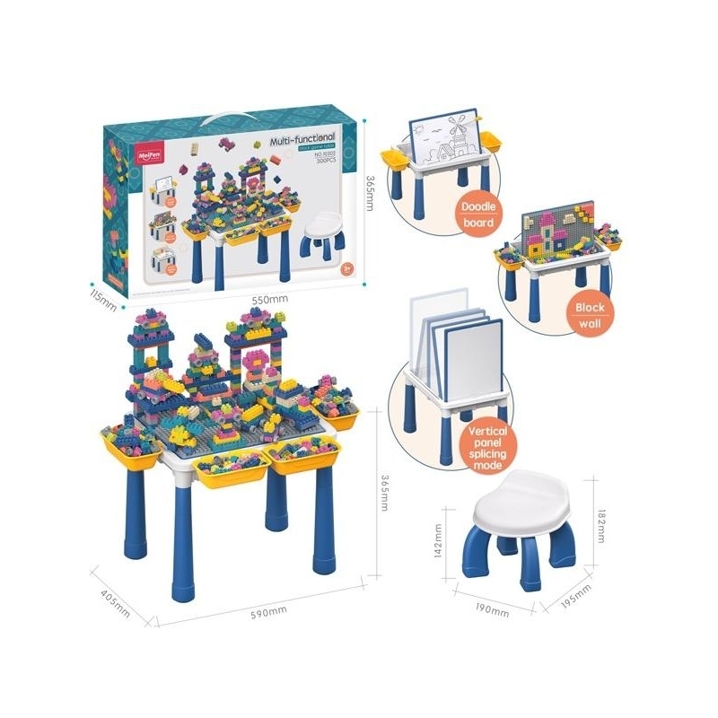Set masuta multifunctionala 6 in 1 AliBibi cu 300 de piese