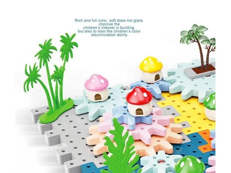 Set de construit 5 in 1 AliBibi Paradisul Dinozaurilor, 139 piese incluse