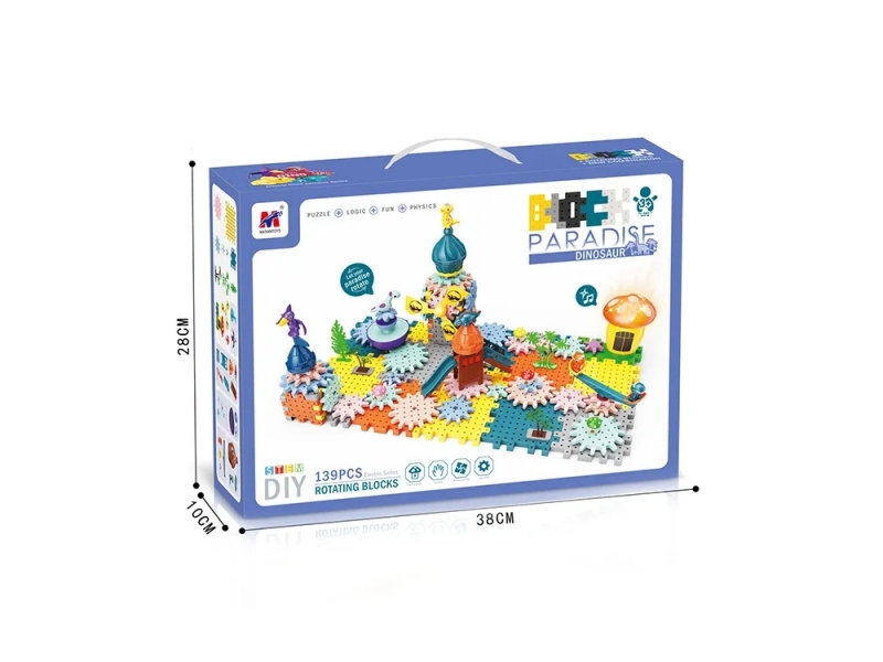 Set de construit 5 in 1 AliBibi Paradisul Dinozaurilor, 139 piese incluse