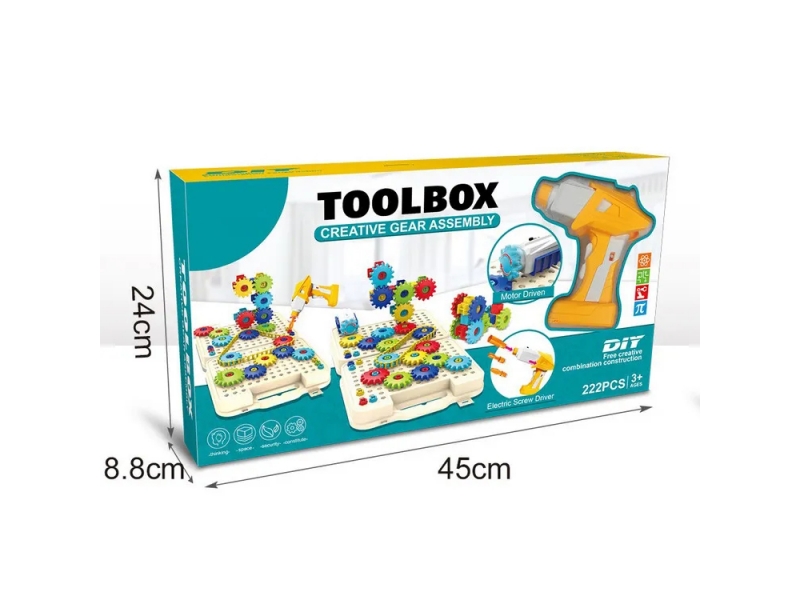 Set de construit cu bormasina electrica AliBibi, 222 piese