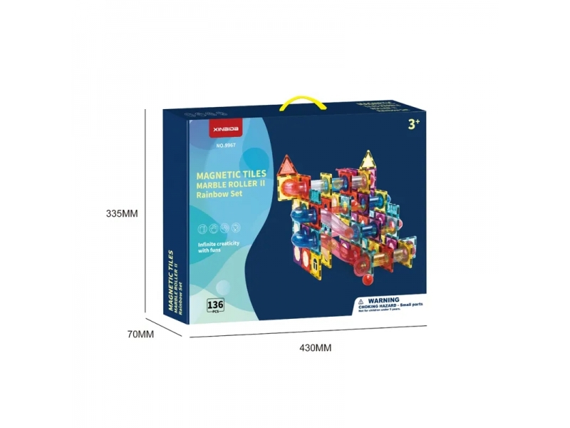Set de construit cu 136 piese magnetice AliBibi