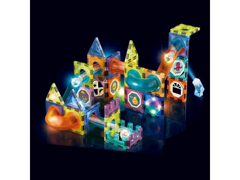 Set de constructie AliBibi cu piese magnetice luminoase