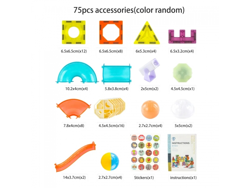 Set de constructie AliBibi cu piese magnetice luminoase