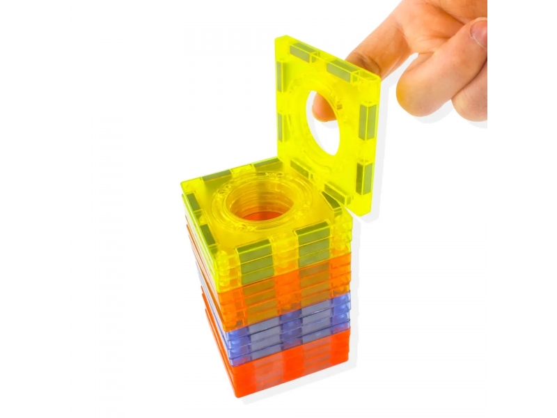 Set de constructie AliBibi cu piese magnetice luminoase